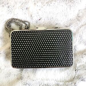 Michael Kors Black and Silver Studded Clutch